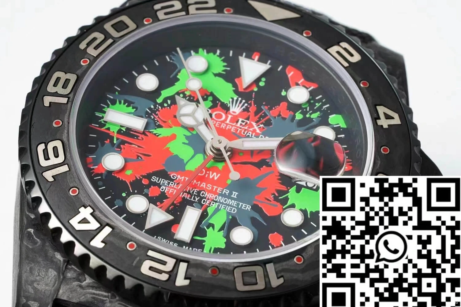 Dial Fiber Rolex Strap Color Fabric GMT-MASTER Black II Carbon Diw 0312